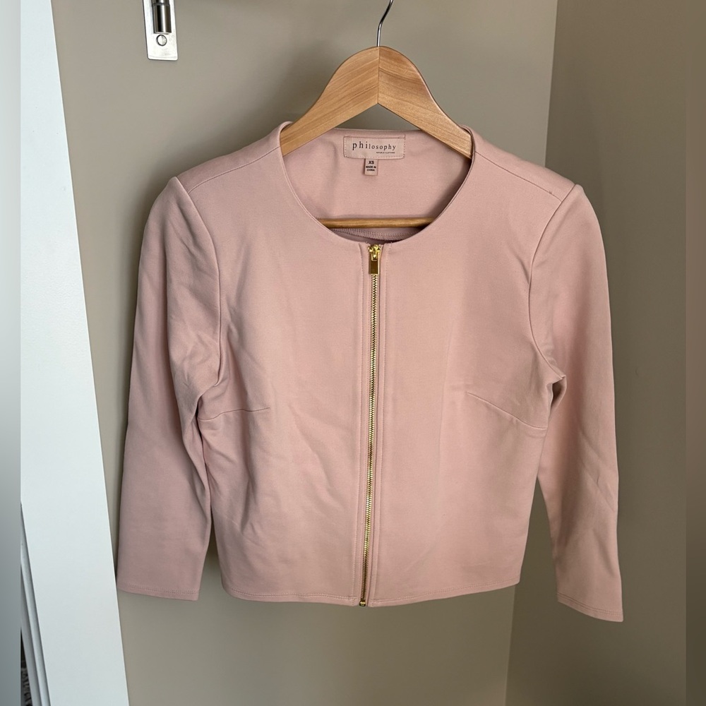 Light Pink 3/4 Sleeve Blazer from Philosophy in XS
